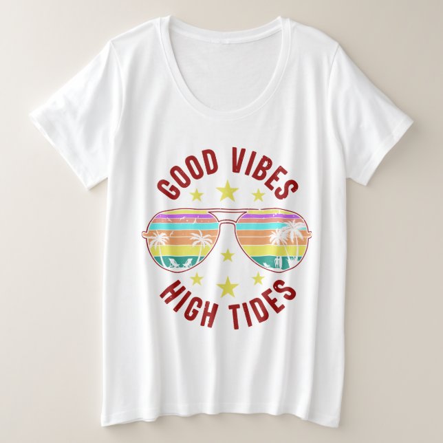 Das Leben am Strand ist besser Große Größe T-Shirt (Design vorne)