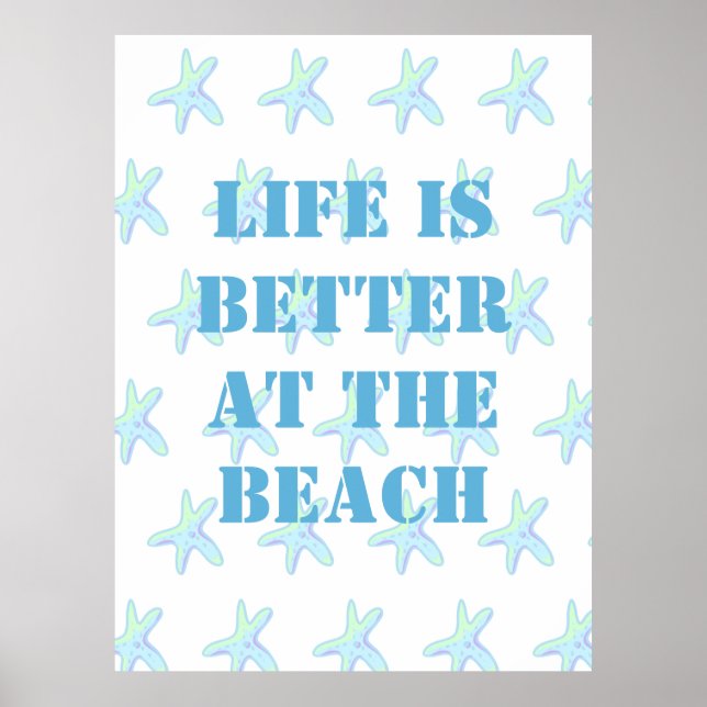 Das Leben am Strand ist besser Poster (Vorne)