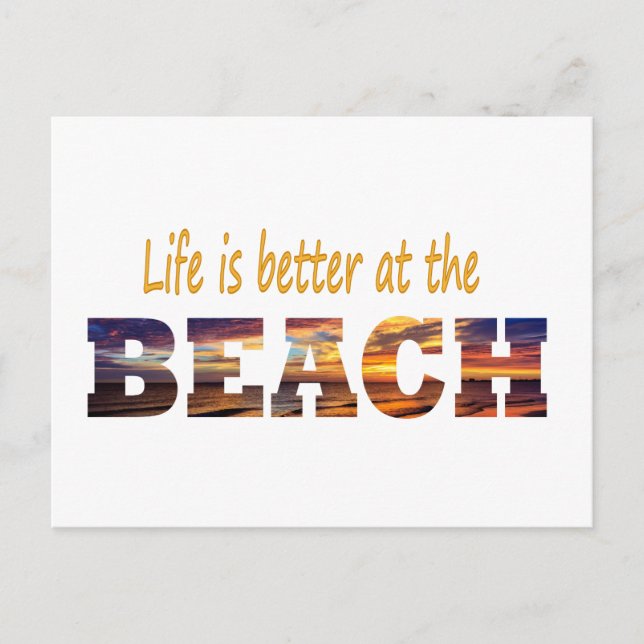 Das Leben am Strand ist besser Postkarte (Vorderseite)