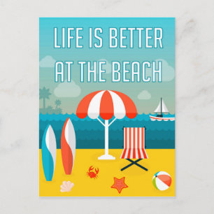 Das Leben am Strand ist besser Postkarte