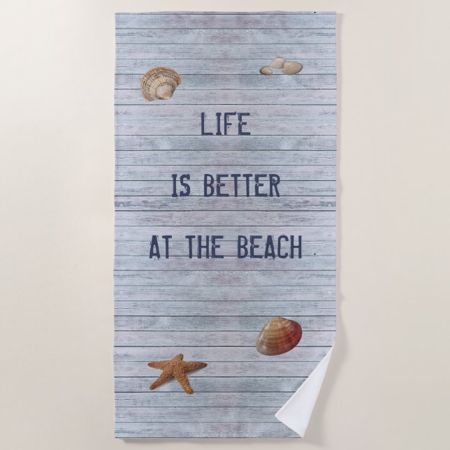 Das Leben am Strand ist besser Strandtuch (Vorderseite)
