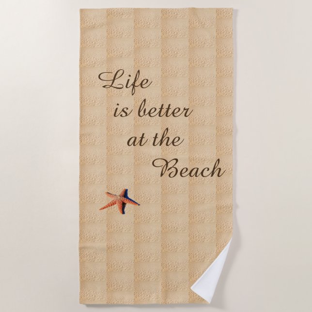 Das Leben am Strand ist besser Strandtuch (Vorderseite)
