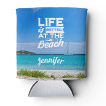 Das Leben am Strand ist besser, weißer Sand, blaue