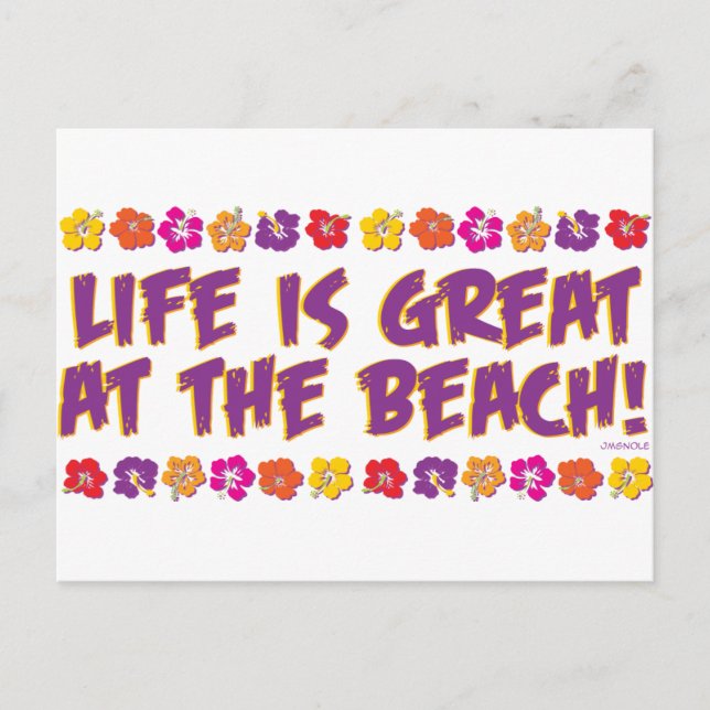 Das Leben am Strand ist großartig! Postkarte (Vorderseite)