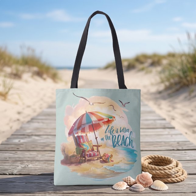 Das Leben am Strand ist schöner (Life Is Better on the Beach Coastal Aesthetic Tote Bag)