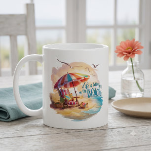 Das Leben am Strand ist schöner Kaffeetasse