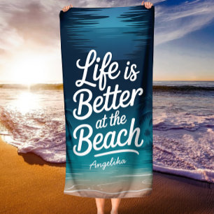 Das Leben am Strand mit tropischen Palmen ist bess Strandtuch