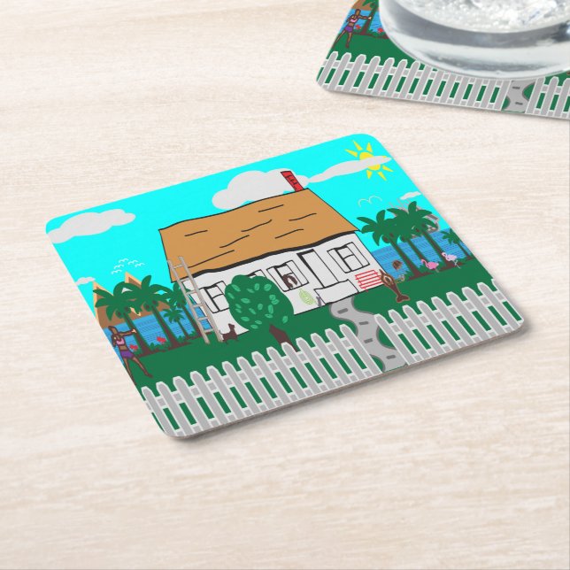 Das Leben am Strand Rechteckiger Pappuntersetzer (angewinkelt)