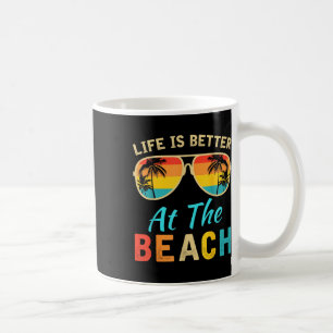 Das Leben am Strand Retro Palmen Bäume im Sommer i Kaffeetasse