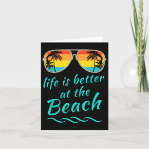 Das Leben am Strand Retro Palmen Bäume im Sommer i Karte