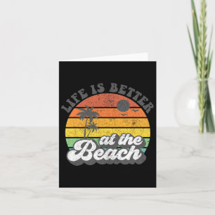 Das Leben am Strand Retro Sommerurlaub ist besser Karte