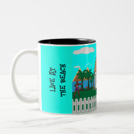Das Leben am Strand Zweifarbige Tasse