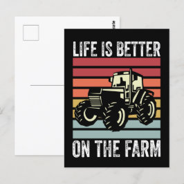 Das Leben auf dem Bauernhof ist besser - Farmliebh Postkarte