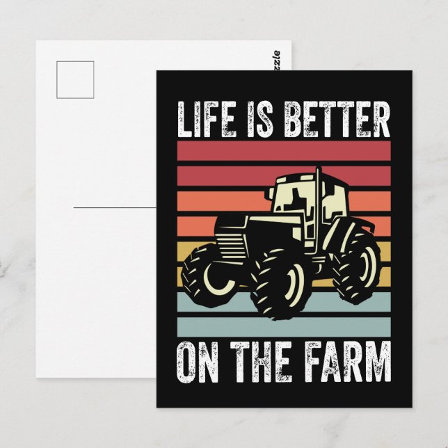 Das Leben auf dem Bauernhof ist besser - Farmliebh Postkarte (Vorne/Hinten)