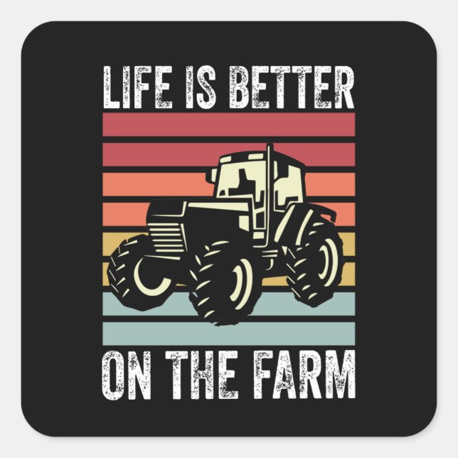 Das Leben auf dem Bauernhof ist besser - Farmliebh Quadratischer Aufkleber (Vorderseite)