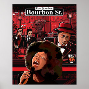 Das Leben auf der Bourbon Street 16x20 Poster, Mus Poster