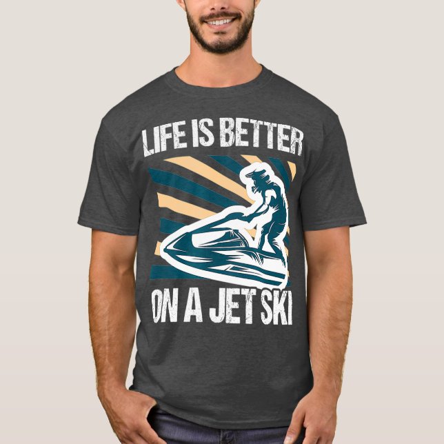 Das Leben auf Jetski ist besser - Skimboarding T-Shirt (Vorderseite)