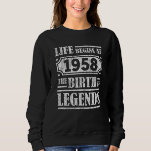 Das Leben beginnt 1958 die Geburt der Legende 63. Sweatshirt
