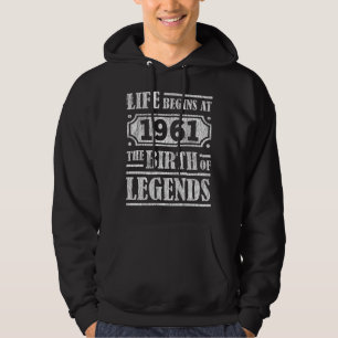 Das Leben beginnt 1961 die Geburt der Legende 60. Hoodie
