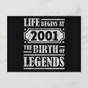 Das Leben beginnt 2001 die Geburt der Legende 21. Postkarte