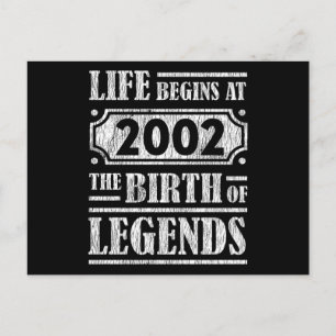 Das Leben beginnt 2002 mit der Geburt des 20. Gebu Postkarte