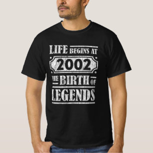 Das Leben beginnt 2002 mit der Geburt des 20. Gebu T-Shirt