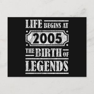 Das Leben beginnt 2005 mit der Geburt des 20. Gebu Postkarte