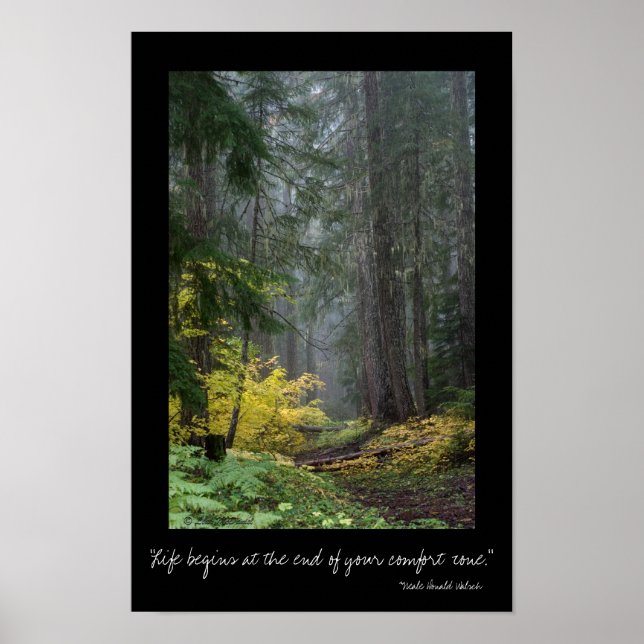 Das Leben beginnt am Ende Ihrer Komfort-Zone Poster (Vorne)