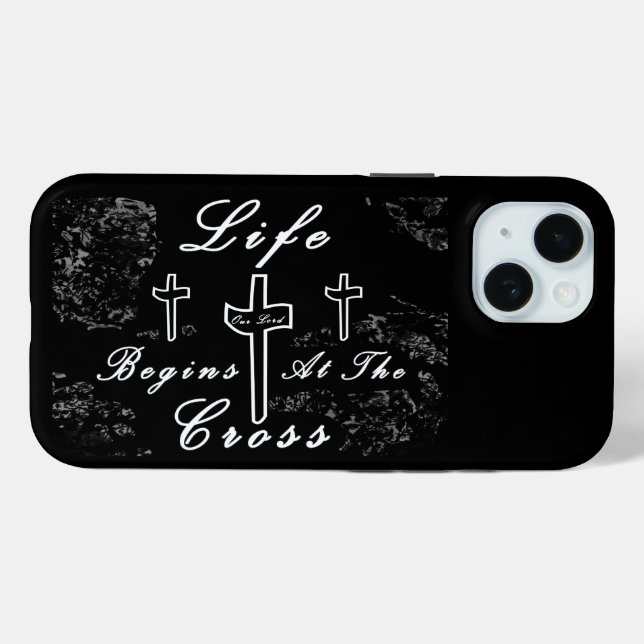 Das Leben beginnt am Kreuz Case-Mate iPhone Hülle (Rückseite (Horizontal))