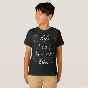 Das Leben beginnt am Kreuz T-Shirt