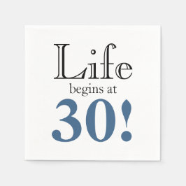 Das Leben beginnt bei 30 schwarz schwarz-schwarz-s Serviette