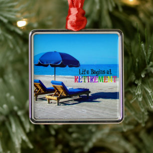 Das Leben beginnt bei der Rente Ornament Aus Metall