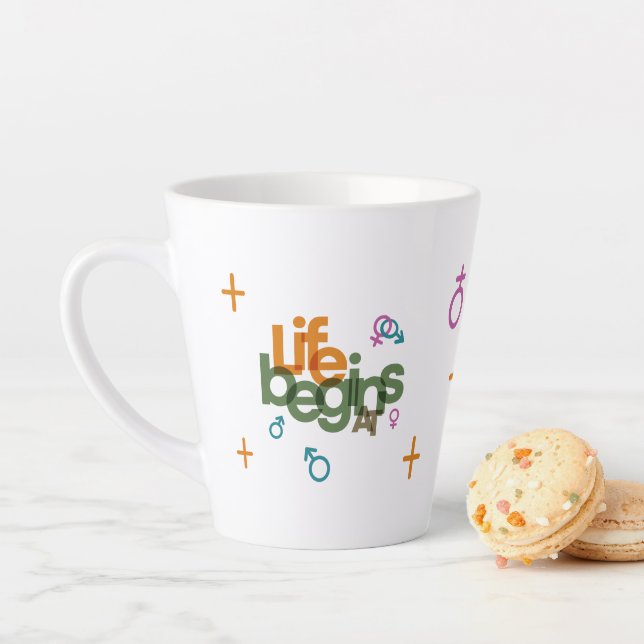 Das Leben beginnt bei (individuell anpassen) | Let Milchtasse (Beispiel)