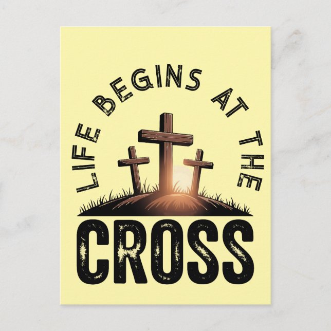 Das Leben beginnt beim Kreuz Postkarte (Vorderseite)