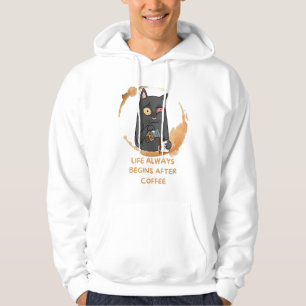 Das Leben beginnt immer nach dem Kaffee Hoodie