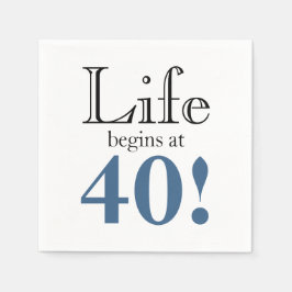 Das Leben beginnt mit 40 coolen Retro-Retro-Skizze Serviette