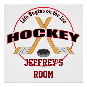 Das Leben beginnt mit dem Eishockey Ihr Name Poster