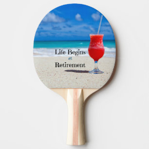 Das Leben beginnt mit dem Ruhestand Ping Pong Padd Tischtennis Schläger