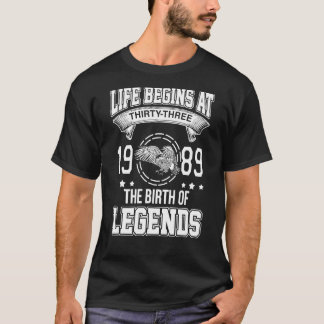 Das Leben beginnt mit dreiunddreißig Jahren 1989 m T-Shirt