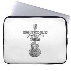 Das Leben beginnt nach dem Gitarrenspiel. Laptopschutzhülle