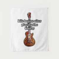 Das Leben beginnt nach dem Gitarrenspiel. Retro-Fa