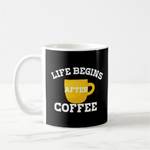 Das Leben beginnt nach dem Kaffee Basic Dunkel Kaffeetasse