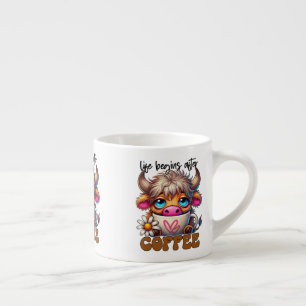 Das Leben beginnt nach dem Kaffee Espressotasse