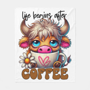 Das Leben beginnt nach dem Kaffee Fleecedecke