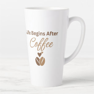 Das Leben beginnt nach dem Kaffee, gemütlicher Mor Milchtasse