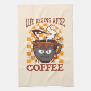 Das Leben beginnt nach dem Kaffee Geschirrtuch