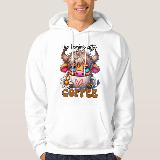 Das Leben beginnt nach dem Kaffee  Hoodie (Vorderseite)