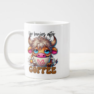 Das Leben beginnt nach dem Kaffee Jumbo-Tasse