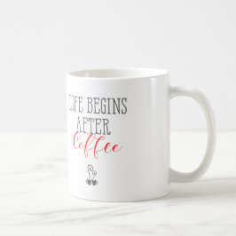 Das Leben beginnt nach dem Kaffee - Kaffee-Zitate  Tasse