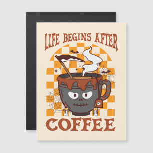 Das Leben beginnt nach dem Kaffee Magnetkarte